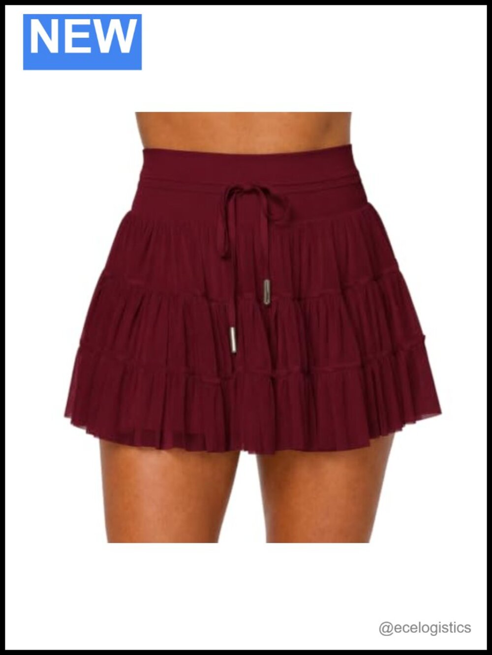 Women's High Waist Skort Flowy Ruffle Athletic Tennis Skirt with Inner Shorts